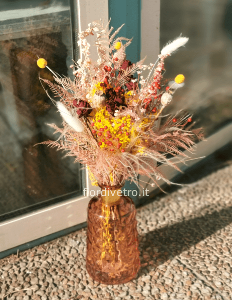 Bouquet fiori eterni + vaso