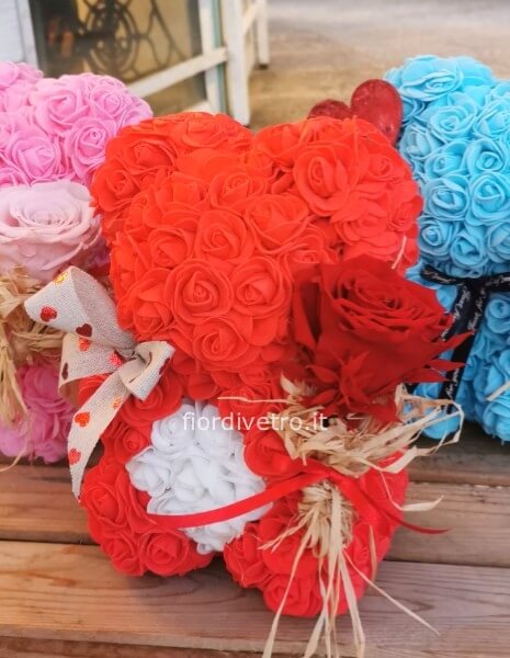 teddy + rosa stabilizzata 